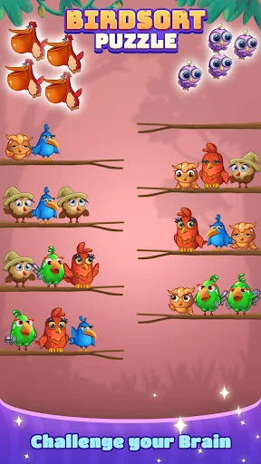 ดาวน์โหลด Bird Sort: Color Puzzle Master ล่าสุด – เกมเรียงนกสีสันสดใสฟรี - Screenshot 4