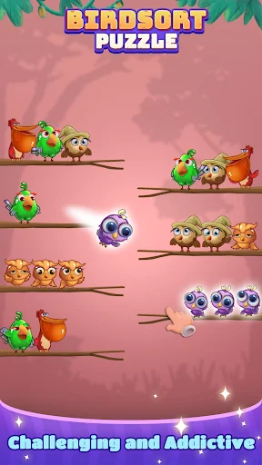 ดาวน์โหลด Bird Sort: Color Puzzle Master ล่าสุด – เกมเรียงนกสีสันสดใสฟรี - Screenshot 10