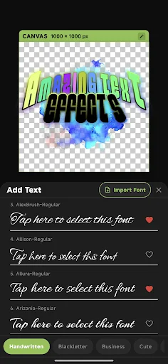 ดาวน์โหลด xCanvas 2 – AI Fonts Lettering ล่าสุด – ออกแบบตัวอักษรและโลโก้ฟรี - Screenshot 8
