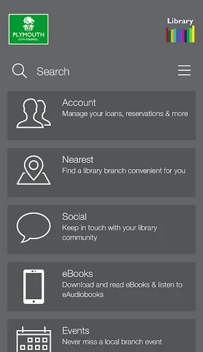 ดาวน์โหลด Plymouth Libraries ล่าสุด – จัดการการยืมหนังสือผ่านมือถือฟรี - Screenshot 1