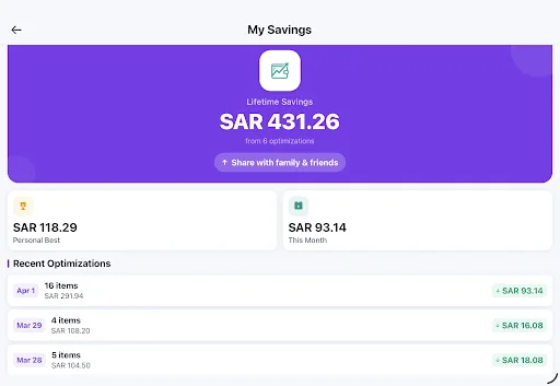 ดาวน์โหลด HypeSave ล่าสุด – ตัวช่วยเปรียบเทียบราคาของชำในซาอุฯ ฟรี - Screenshot 20