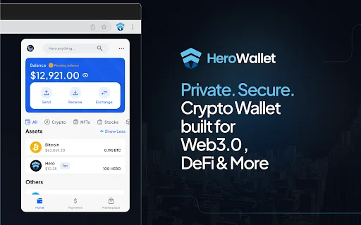 ดาวน์โหลด Hero Wallet ล่าสุด – กระเป๋าเงินคริปโตที่ปลอดภัยและเป็นส่วนตัว - Screenshot 1