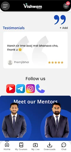 ดาวน์โหลด Vishwam Live ล่าสุด – แอปพลิเคชันการเรียนรู้ออนไลน์ฟรี - Screenshot 3