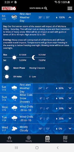 ดาวน์โหลดแอป WNDU First Alert Weather – พยากรณ์อากาศแม่นยำล่าสุด - Screenshot 3