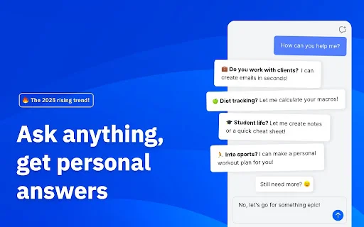 AI Chatbot – ผู้ช่วยอัจฉริยะบนเบราว์เซอร์ เพิ่มประสิทธิภาพการทำงาน - Screenshot 1