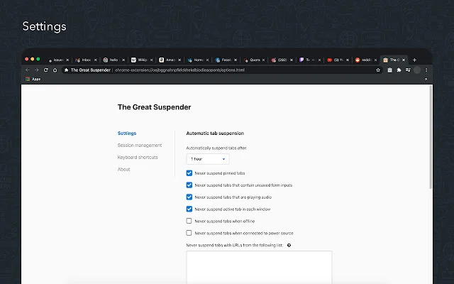 ดาวน์โหลด The Great Suspender Original – จัดการแท็บ Chrome เพิ่มความเร็วคอมพิวเตอร์ - Screenshot 3