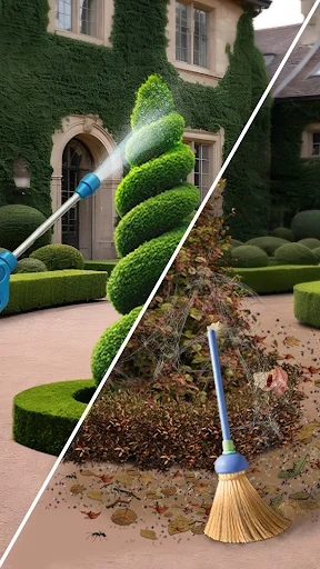 ดาวน์โหลด Lawn Care ASMR Cleaning ล่าสุด – เกมทำความสะอาดสนามหญ้าฟรี - Screenshot 1