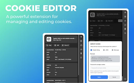 ดาวน์โหลด Cookie Editor ล่าสุด – จัดการคุกกี้บนเบราว์เซอร์ง่ายๆ - Screenshot 4