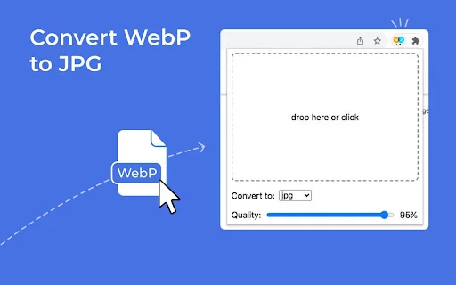 Convert WebP to JPG: ส่วนขยายเบราว์เซอร์แปลงไฟล์รูปภาพฟรี - Screenshot 1