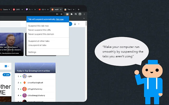 ดาวน์โหลด The Great Suspender Original – จัดการแท็บ Chrome เพิ่มความเร็วคอมพิวเตอร์ - Screenshot 1