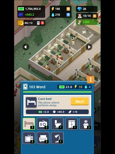 ดาวน์โหลด IDLE MAD HOUSE TYCOON ล่าสุด – เกมบริหารโรงพยาบาลสุดป่วน โหลดฟรี - Screenshot 13
