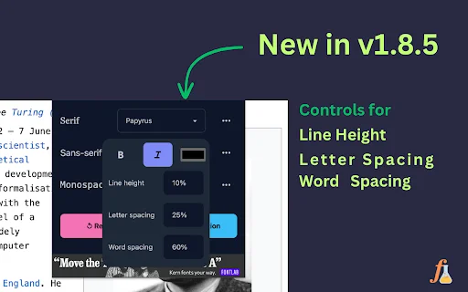 ดาวน์โหลด Fontonic – เปลี่ยนฟอนต์เว็บไซต์ง่ายๆ ด้วยฟอนต์ในเครื่องคุณ - Screenshot 1