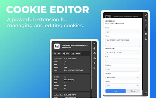 ดาวน์โหลด Cookie Editor ล่าสุด – จัดการคุกกี้บนเบราว์เซอร์ง่ายๆ - Screenshot 3