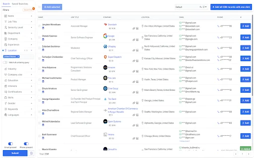 AeroLeads Chrome Extension – ค้นหาอีเมลและเบอร์โทรศัพท์ B2B ฟรี - Screenshot 2