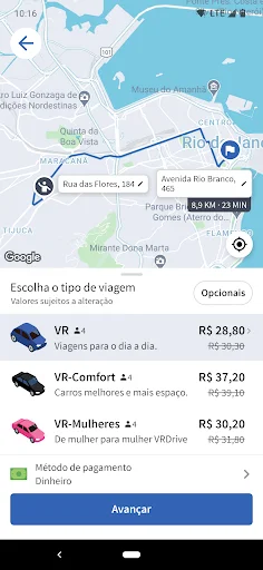ดาวน์โหลด VRDrive – Passageiro ล่าสุด – บริการเรียกรถที่ปลอดภัยและรวดเร็ว - Screenshot 3