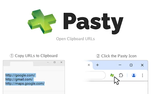 ดาวน์โหลด Pasty ส่วนขยายเปิดหลาย URL พร้อมกันล่าสุด – ใช้งานฟรี - Screenshot 1