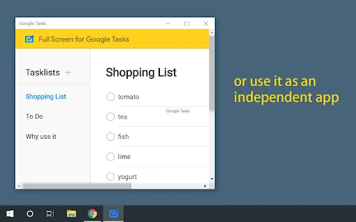 ดาวน์โหลด Full Screen for Google Tasks – จัดการงานบนเดสก์ท็อปเต็มรูปแบบ - Screenshot 2