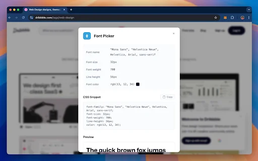 ดาวน์โหลด Font Picker สำหรับ Chrome – ตรวจสอบฟอนต์บนเว็บไซต์ได้ง่ายๆ - Screenshot 4