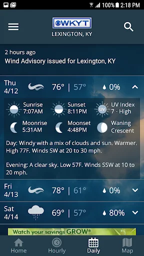 ดาวน์โหลด WKYT FirstAlert Weather ล่าสุด – พยากรณ์อากาศแม่นยำฟรี - Screenshot 4