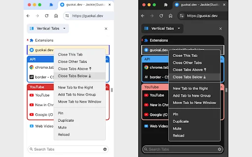 ดาวน์โหลด Vertical Tabs in Side Panel – จัดการแท็บ Chrome ให้เป็นระเบียบ - Screenshot 2
