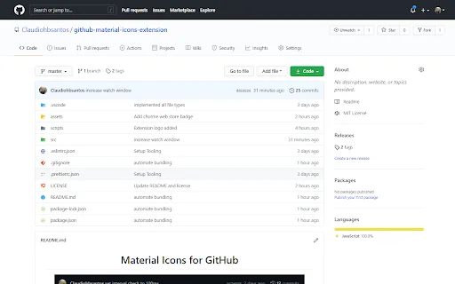 ดาวน์โหลด Material Icons for GitHub – ปรับแต่งไอคอน GitHub ให้เหมือน VS Code ฟรี - Screenshot 2