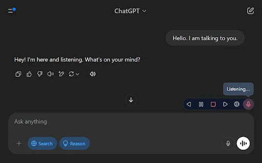 VoiceWave: สั่งงาน ChatGPT ด้วยเสียง รองรับภาษาไทย 145+ ภาษา - Screenshot 1