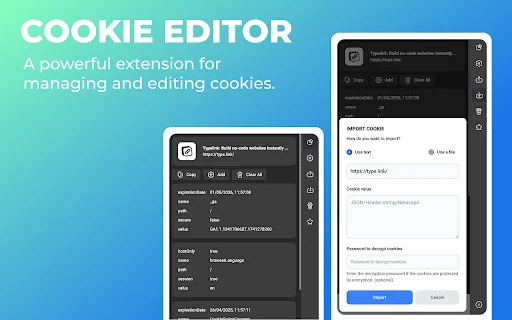 ดาวน์โหลด Cookie Editor ล่าสุด – จัดการคุกกี้บนเบราว์เซอร์ง่ายๆ - Screenshot 5