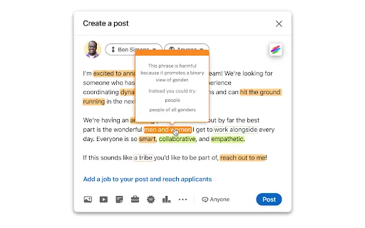 ดาวน์โหลด Textio for Chrome – ตัวช่วยเขียน AI สำหรับงาน HR และผู้บริหาร - Screenshot 5