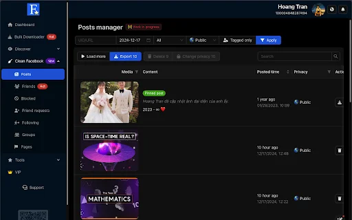 FB AIO ดาวน์โหลดส่วนขยายล่าสุด – เครื่องมือจัดการโซเชียลครบวงจรฟรี - Screenshot 4
