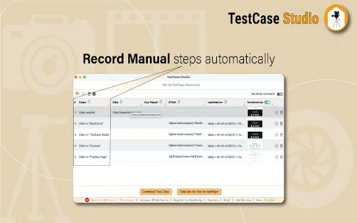 ดาวน์โหลด TestCase Studio ล่าสุด – เครื่องมือบันทึก Test Case อัตโนมัติ - Screenshot 1
